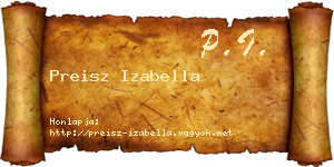Preisz Izabella névjegykártya